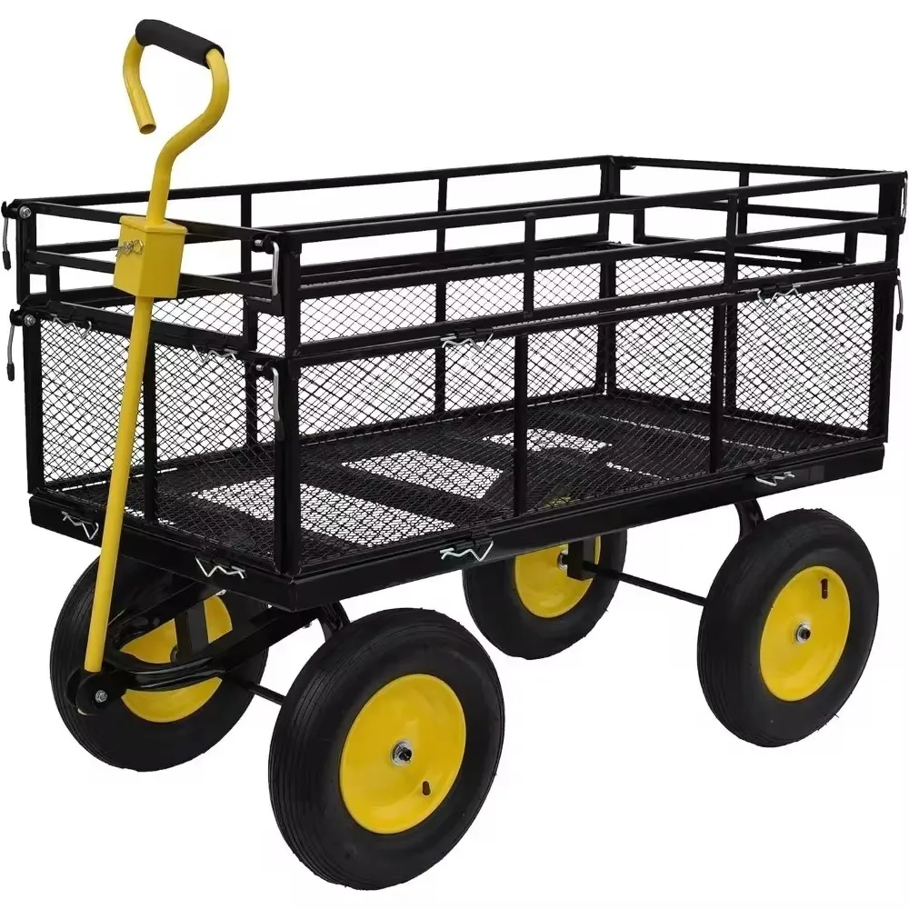 Garden Dump Cart - Large Capacity, Removable, Sturdy, Green, Outdoor Use