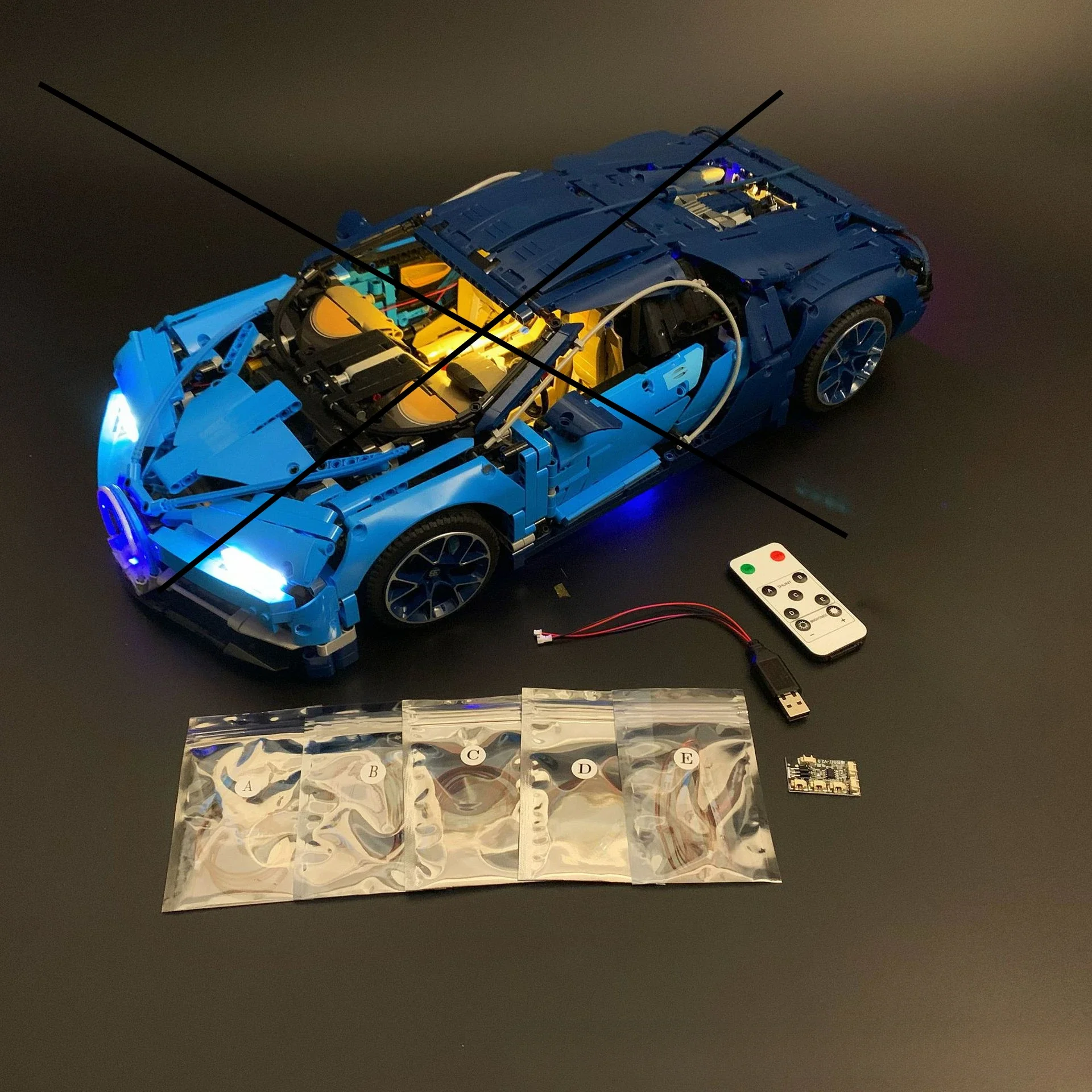 No Building Blocks Lamp Lighting for Bugatti Chiron 42083 DIY Toys Gift Only Lighting Set