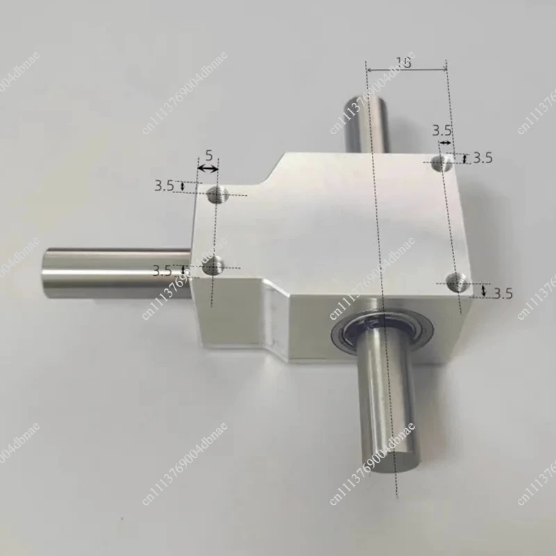NEW 90° Commutator Right - Angle Gearbox. Reversing Helical Bevel, 1:1 Ratio, 12MM Double Output Shaft