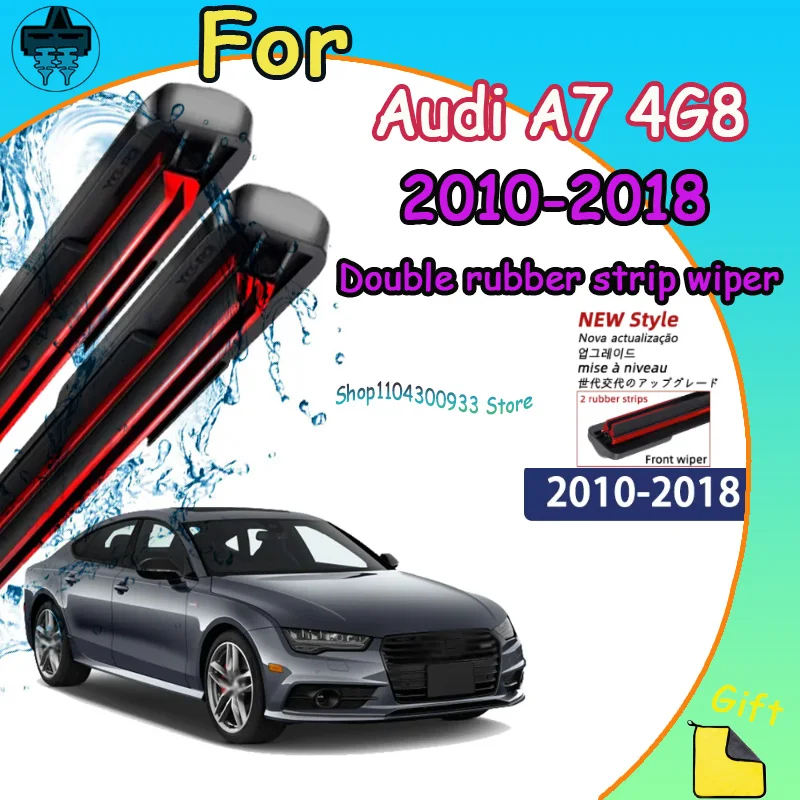 

Front Wiper Blades Car Windscreen Auto Window Accessories For Audi A7 4G8 2010-2018 2011 2012 2013 Compatible Durable Silent