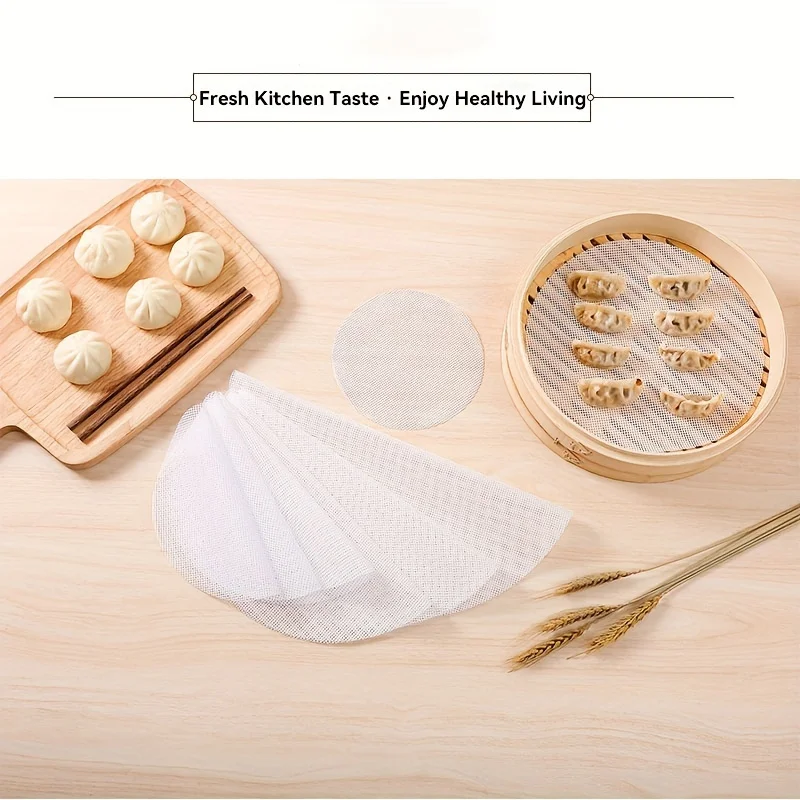 5Pcs Silikon Dampfer Pad Hohe Temperatur Widerstand Dampfer Tuch Wiederverwendbare Nicht-Stick Dampfer Liner Dim Sum Kochen Dampf matte – Detail 14