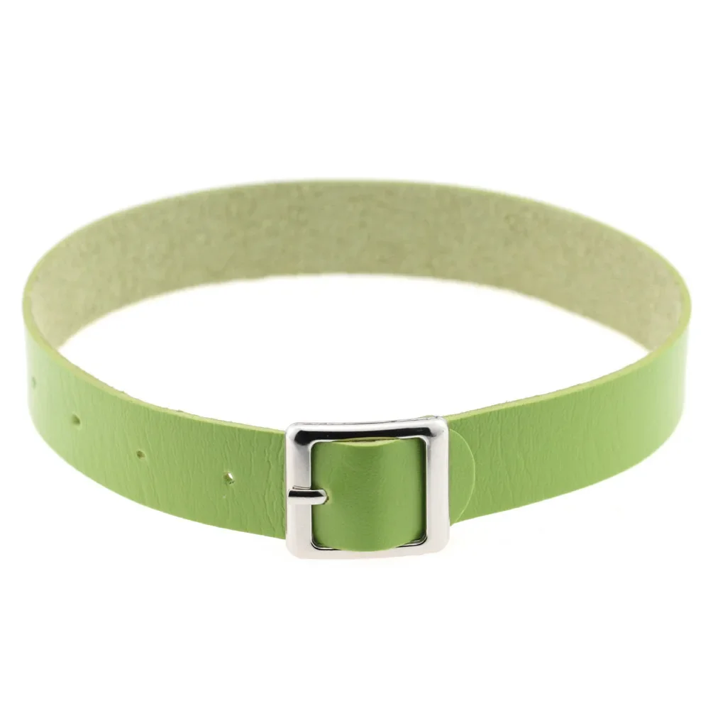 Punk Harajuku Retro Sweetheart Rock and roll Horseshoe buckle Multicolored Leather Stainless steel Simple Popular Party Necklace