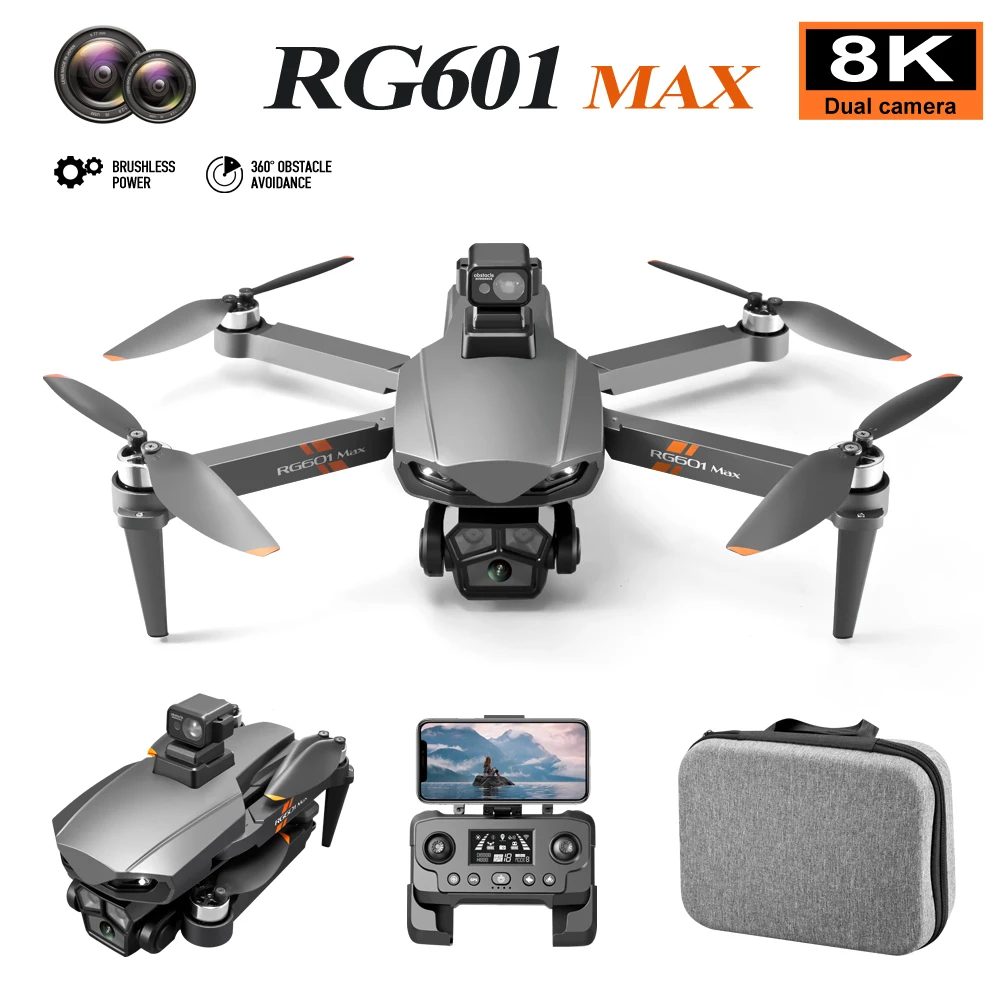 RG601 MAX GPS Professional Drone 8K HD Dual Camera 5G WIFI  Laser Obstacle Avoidance Brushless Foldable Quadcopter 2 km Distance