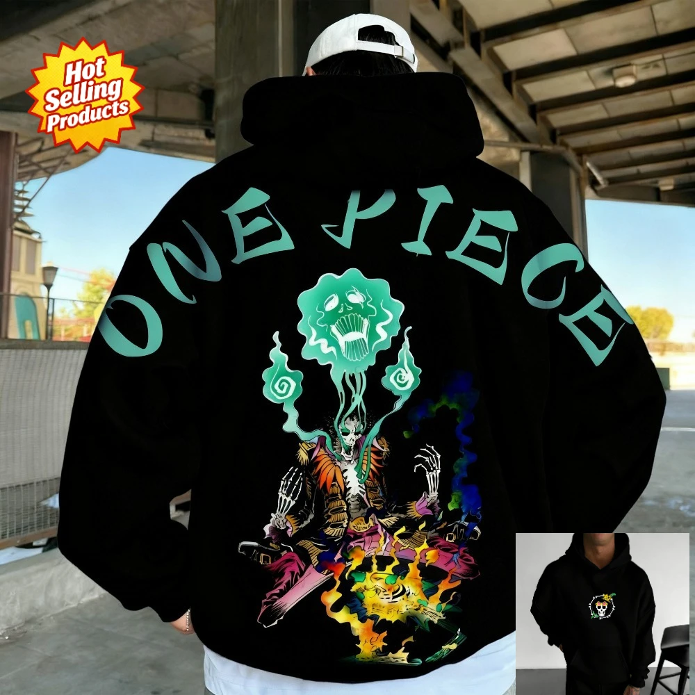 One Piece Hoodie Brook Soul King Anime Sweatshirt Men Women Cotton Oversized Loose Fit Comfort Streetwear Unisex Autumn Winter​