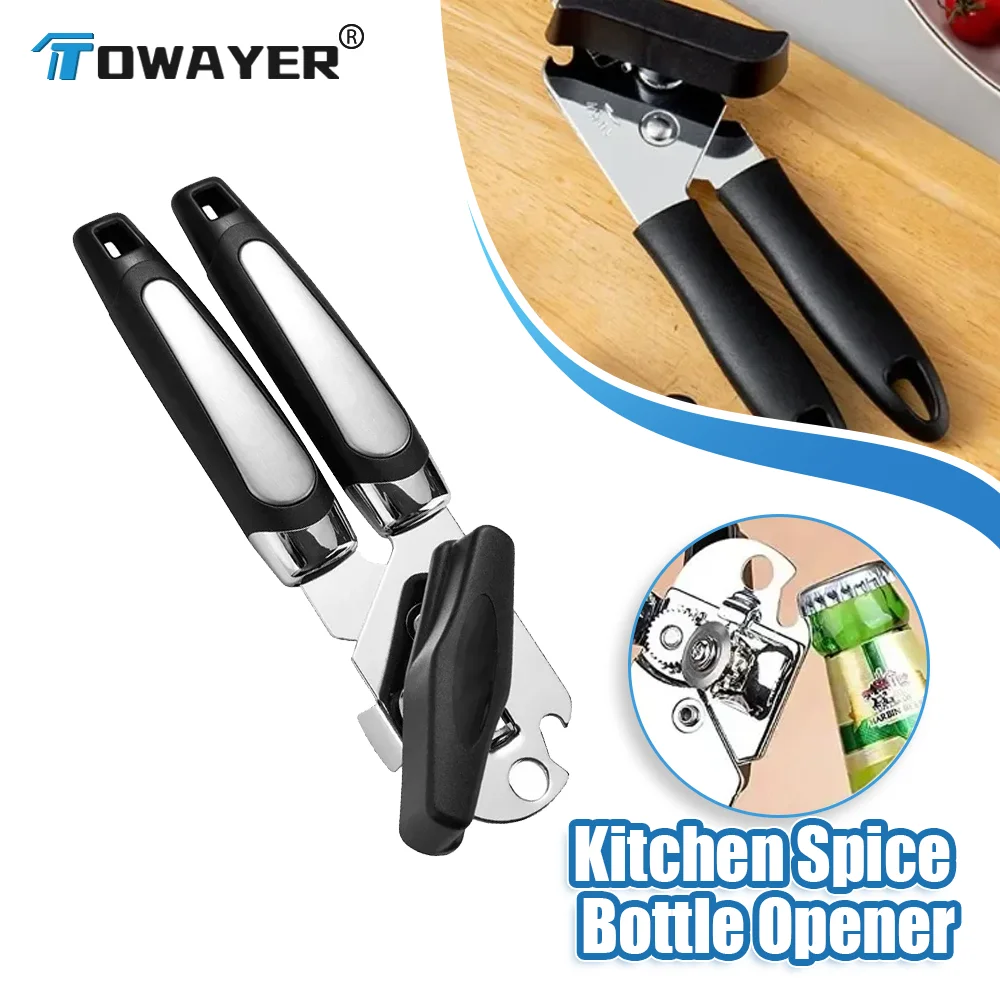 

Manual Multifunctional Bottle Opener Kitchen Spice Bottle Opener Stainless Steel Bottle Opener Suitable for Opening