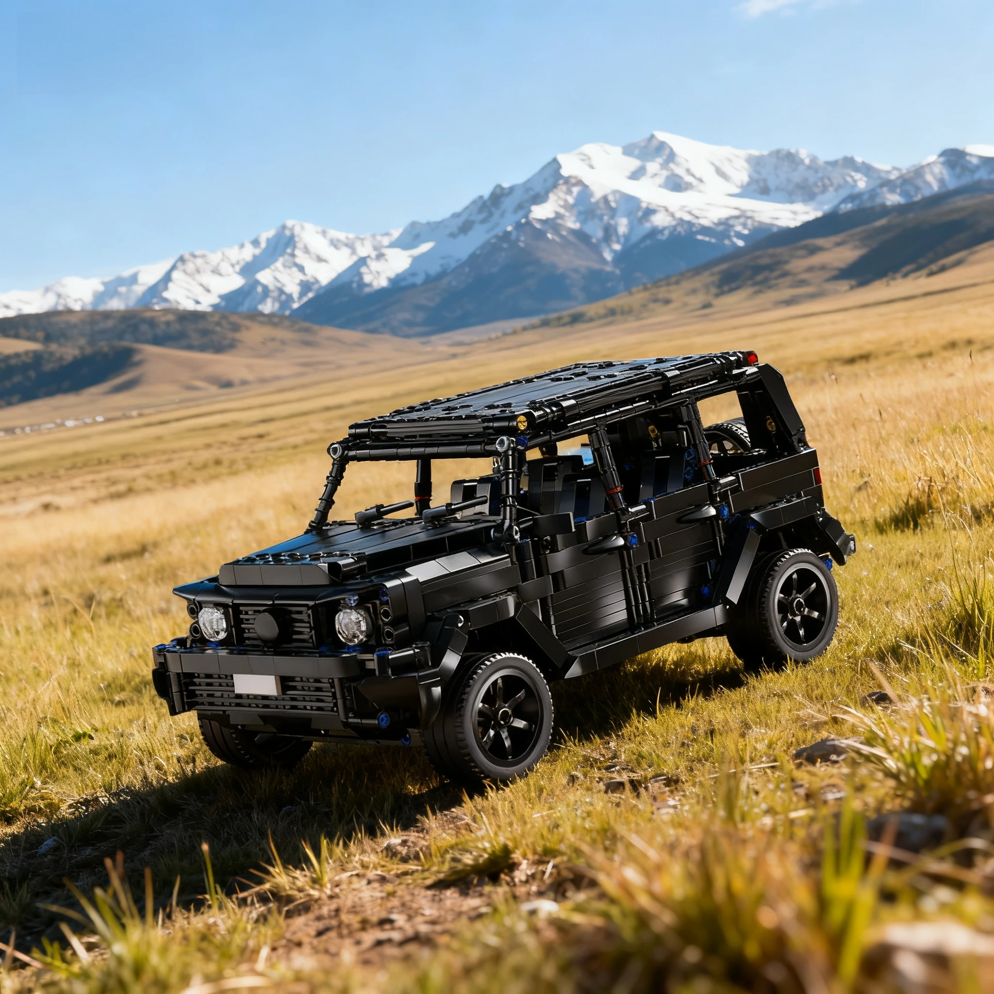 1:14 Technical Configurable Black Off-Road SUV Building Block MOC Construction Bricks Vehicle Toy Gift for Adults and Kids