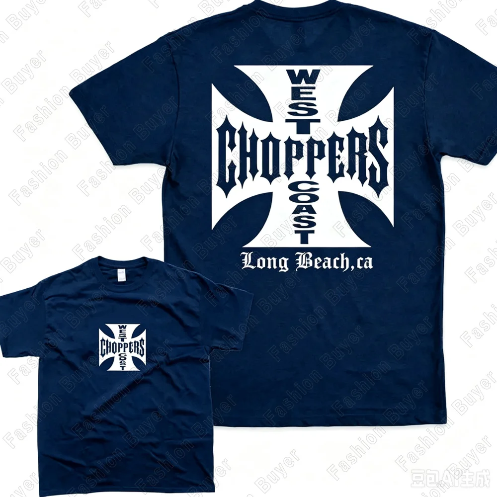 Summer Cotton Streetwear West Coast Choppers Tide Brand Print Short Sleeve Tshirt Retro HighStreet Clothing Casaul Loose Top Tee