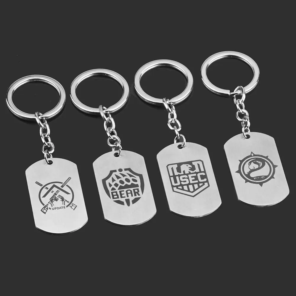 New Escape From Tarkov USEC Stainless Steel Keychain BEAR Military Brand Necklace Wish Dog Brand Bag Buckle