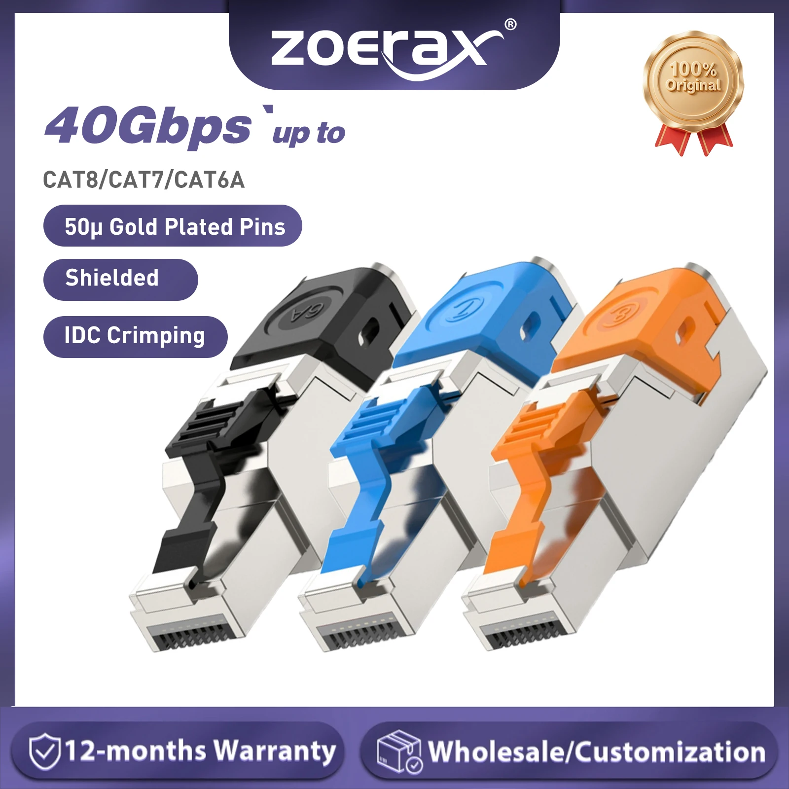 zoerax-cat8-cat7-cat6a-rj45-コネクタ-40gbps-シールド付きイーサネットプラグ-ツール不要終端処理機能付き-22-26awg-stp-ケーブル用