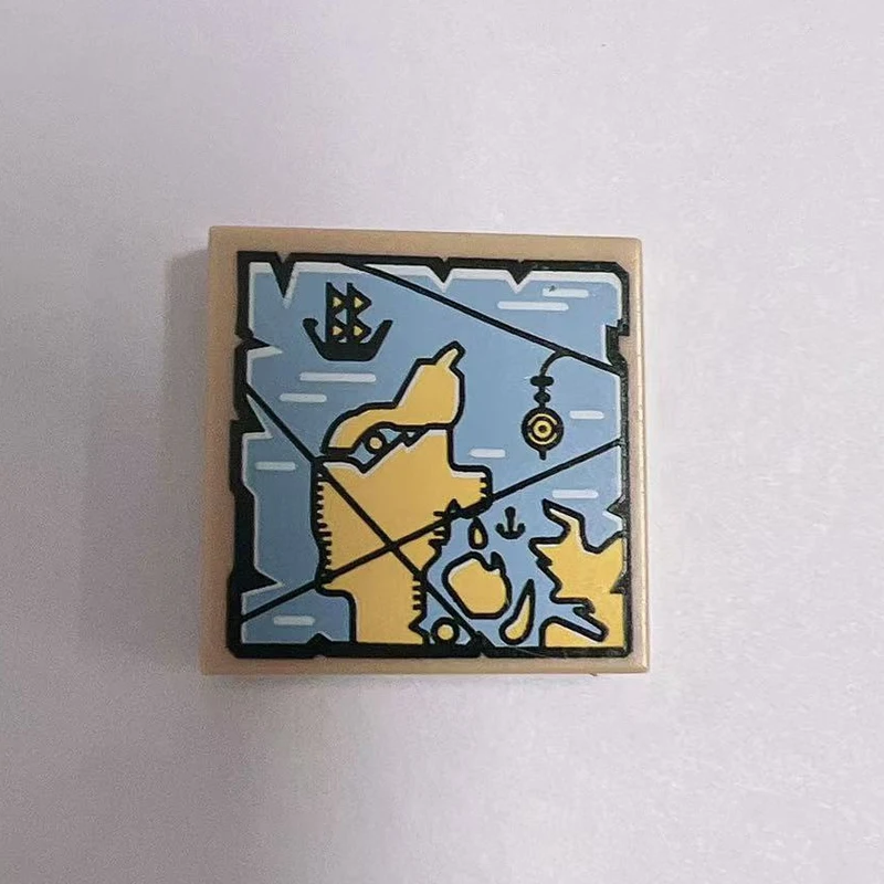 

1Pcs MOC Navigation Map Building Blocks, DIY, Ceramic Tile, 2x2 Printed, Building Blocks Accessories, 3068