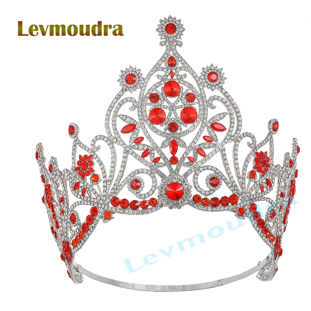 

Levmoudra Crystal Tiaras for Brides Princess Diadem Party Prom Wedding Crown Hair Jewelry Bridal Head Accessories