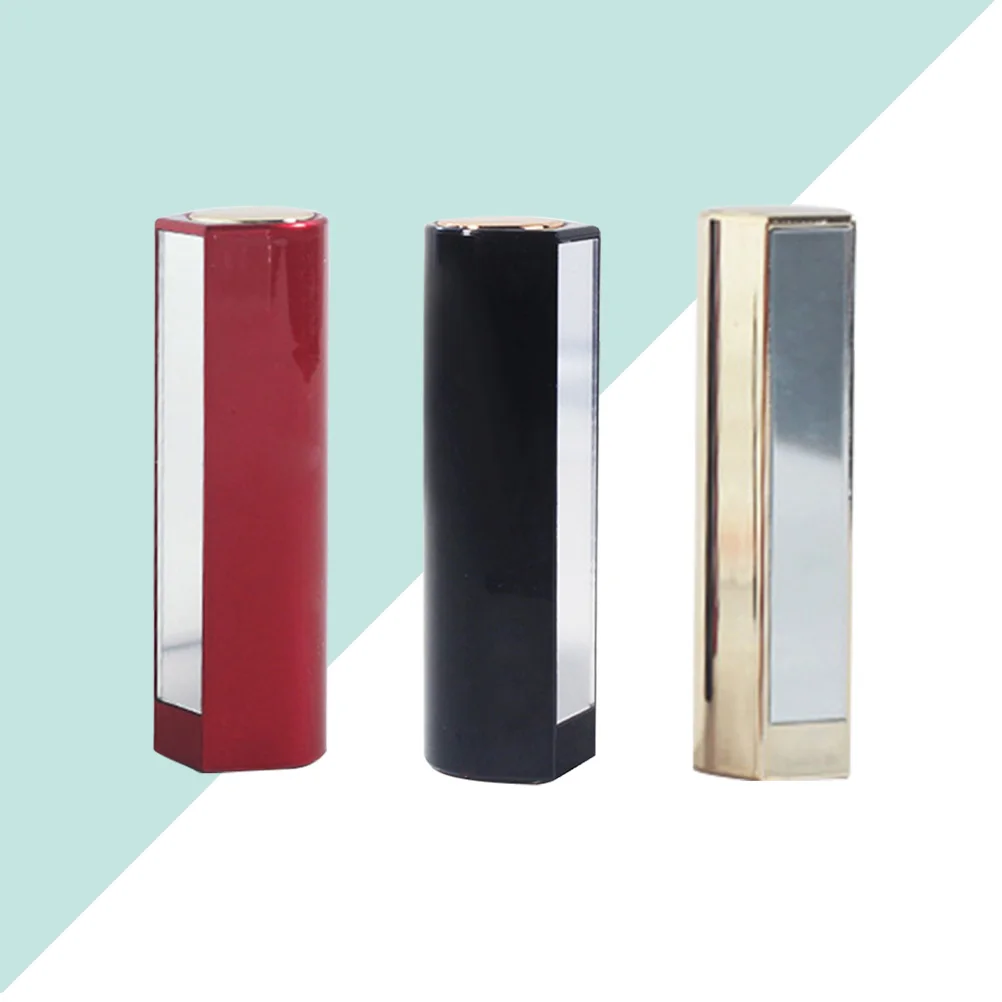 

3pcs Lipstick Tubes Mirror Design Balm Tubes Caliber DIY Container Work Containers Bamboo Fashion Push Wheel Mechanism Travel