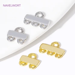 18K Gold Plated 2/3 Strand Ends Connectors,Layer Clasps,Pendant Bails Connector For Jewelry Making DIY Jewelry Making Findings