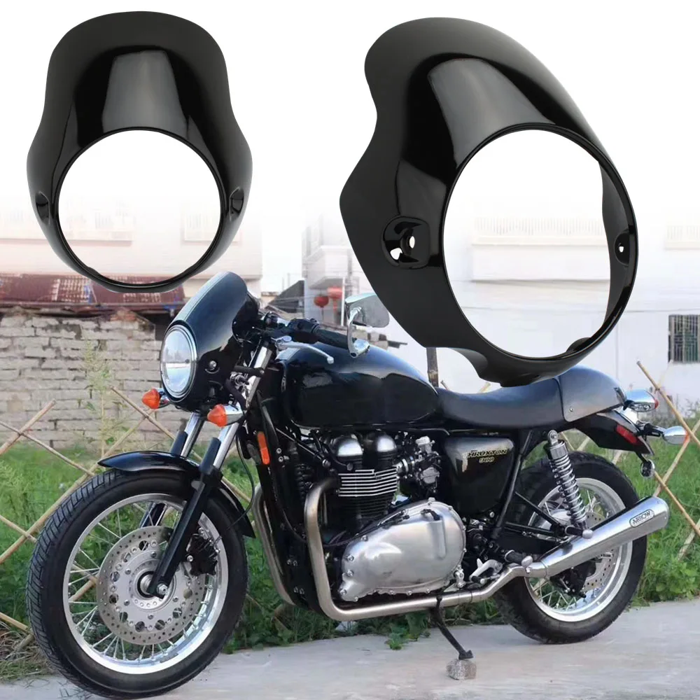 For Triumph Bonneville T100 T120 Headlight Cafe Racer Flyscreen Surround Front head windshield classic