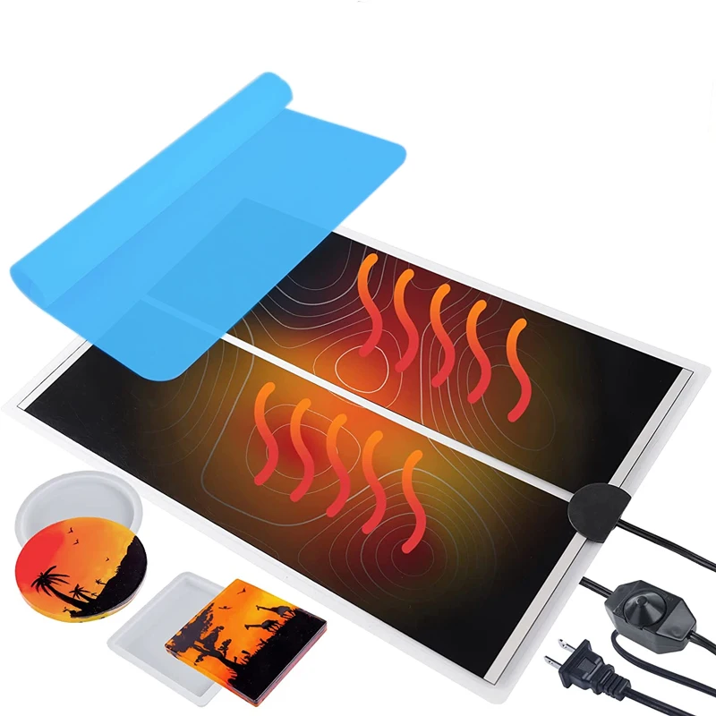 

Epoxy Resin Heating Mat for Art Resin Fast Resin Curing Machine with Silicone Mat Good for Resin Art Beginners Large Art Work