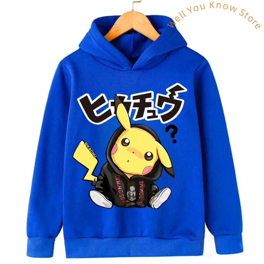 Sweat-shirt imprimé dessin pour enfants sweats capuche Pikachu combinaison de pour garçons et filles Y-Pokemon mode pour enfants