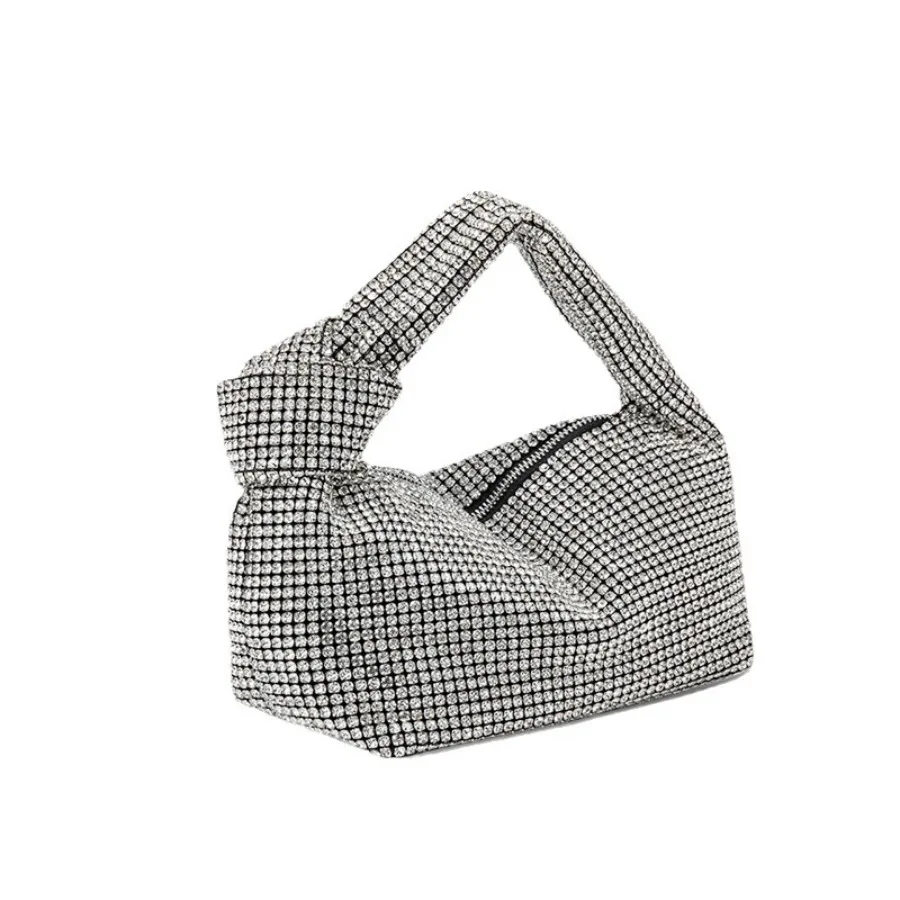 

New advanced niche diamond-set handbag shoulder bag ladies full of diamonds underarm knot dinner noble rhinestone bags
