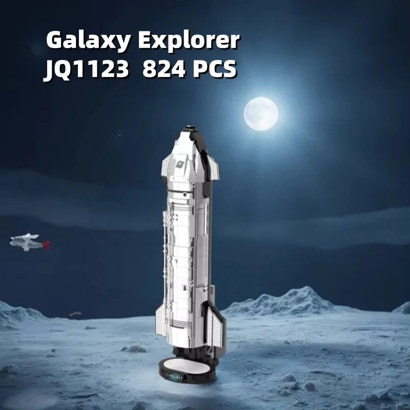 824 Piezas de Bloques de Construcción de Cohetes Galaxy Explorer, Juguete Educativo MOC, Figura de Astronauta para Niños, Kit de Modelo JQ1123 para Armar