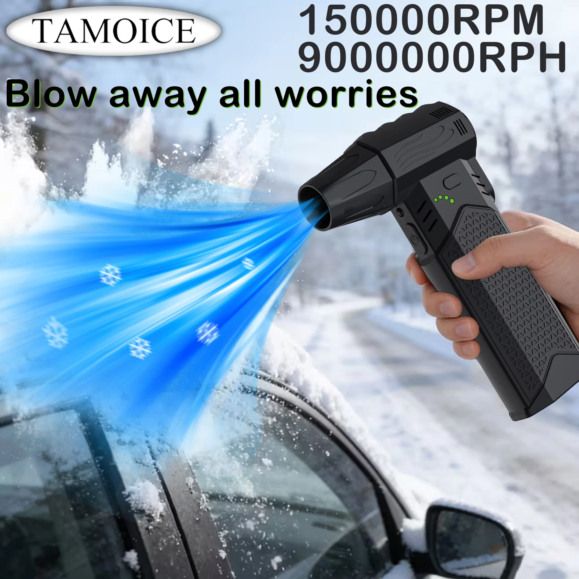 

150,000 revolutions per minute portable fan for air blowing, electric powerful hair dryer, car cleaning and drying machine