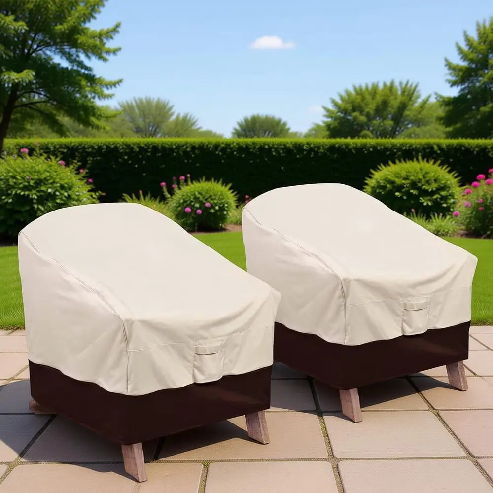 

Прочные водонепроницаемые чехлы для уличных стульев - 2 шт., бежевый и коричневый цвета