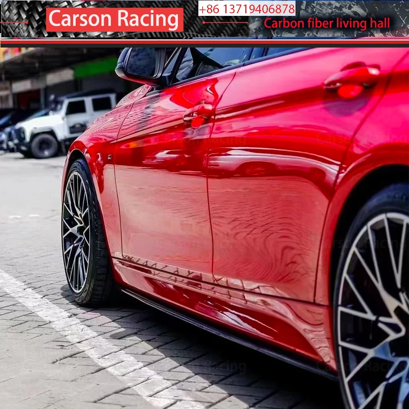 لـ F30 F31 3 Series 2012-2018 M-Sport ملحقات خارجية من ألياف الكربون الحقيقية تنانير جانبية بما في ذلك مصد شفرة المفسد