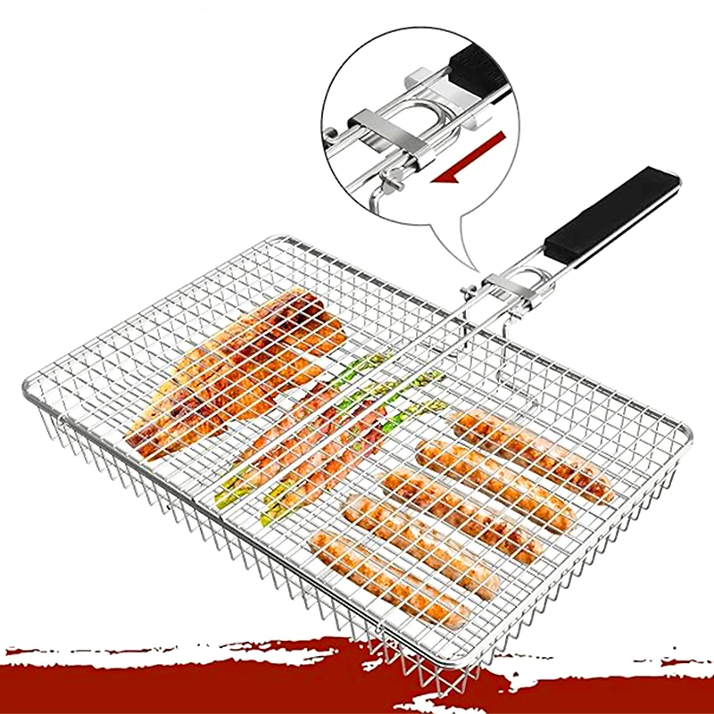 

Grill Basket Stainless Steel Grill Baskets forOutdoor Grill |Grill AccessoriesforOutdoorGrill CampfireCooking Equipment