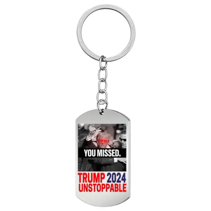 President 2024 Keychain President Election Stuff Stainless Steel President Keychains Rally Party Favors President Keychains For