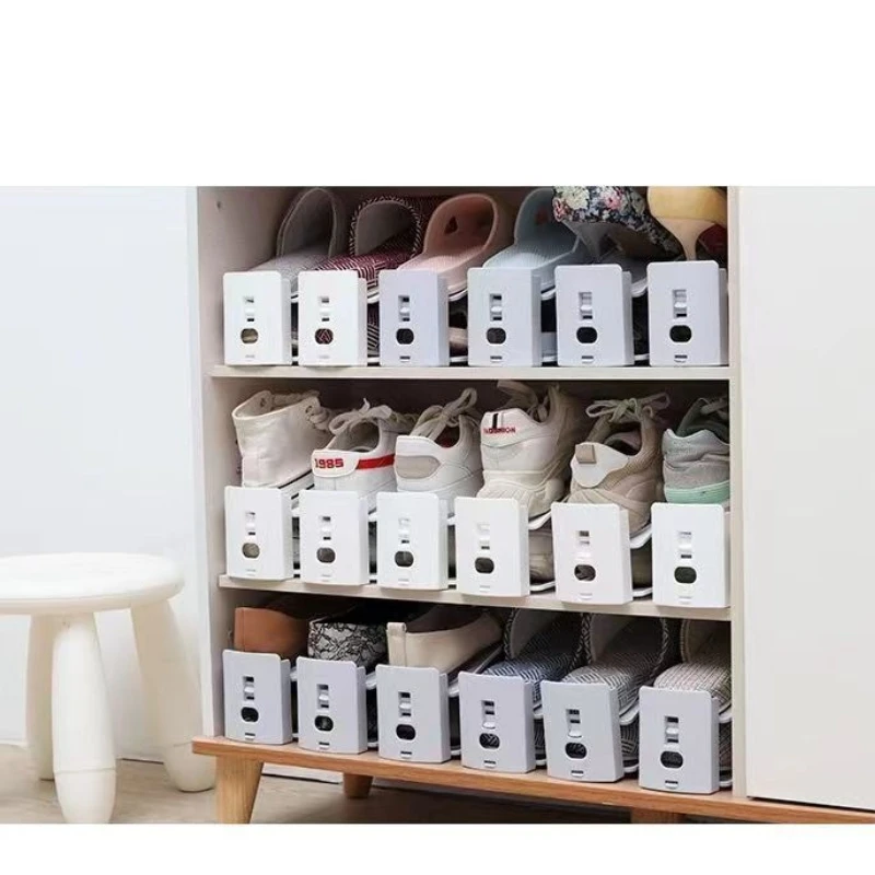 1PC Household Double Layer Adjustable Shoe Stacker Space Saving Shoe Organizer Divider For Shoe Cabinet Shoe Storage Arrangement