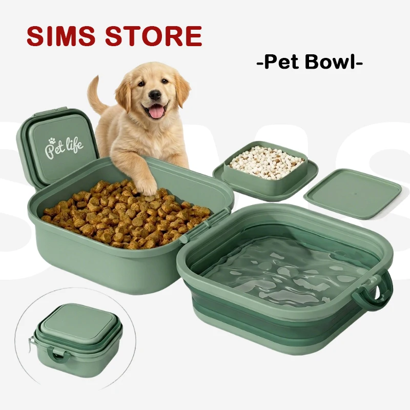 Tazón de Agua Plegable de Silicona para Mascotas, Taza de Agua Portátil para Perros, Tazón de Alimentación Plegable para Viajes al Aire Libre, Universal para Perros y Gatos