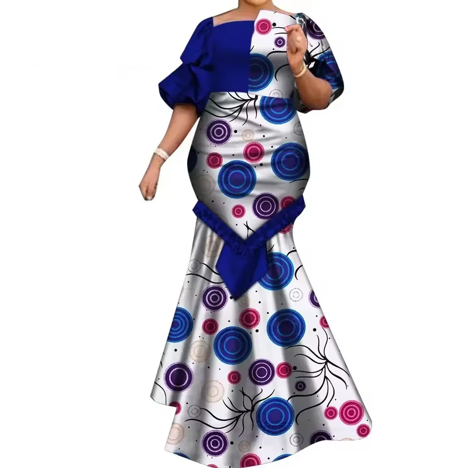 فساتين أفريقية للنساء Dashiki ثوب بازان مطرز تقليدي أنقرة رداء أخضر نيجيريا فستان حفلات الزفاف المسائية #2