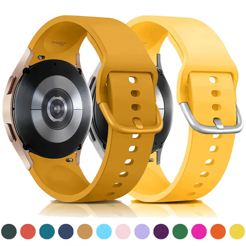 

Silicone Strap For Samsung Galaxy Watch 6/5/4 44mm 40mm pro 45mm Sport 20mm Watchband Bracelet Galaxy Watch6 Classic 43mm 47mm