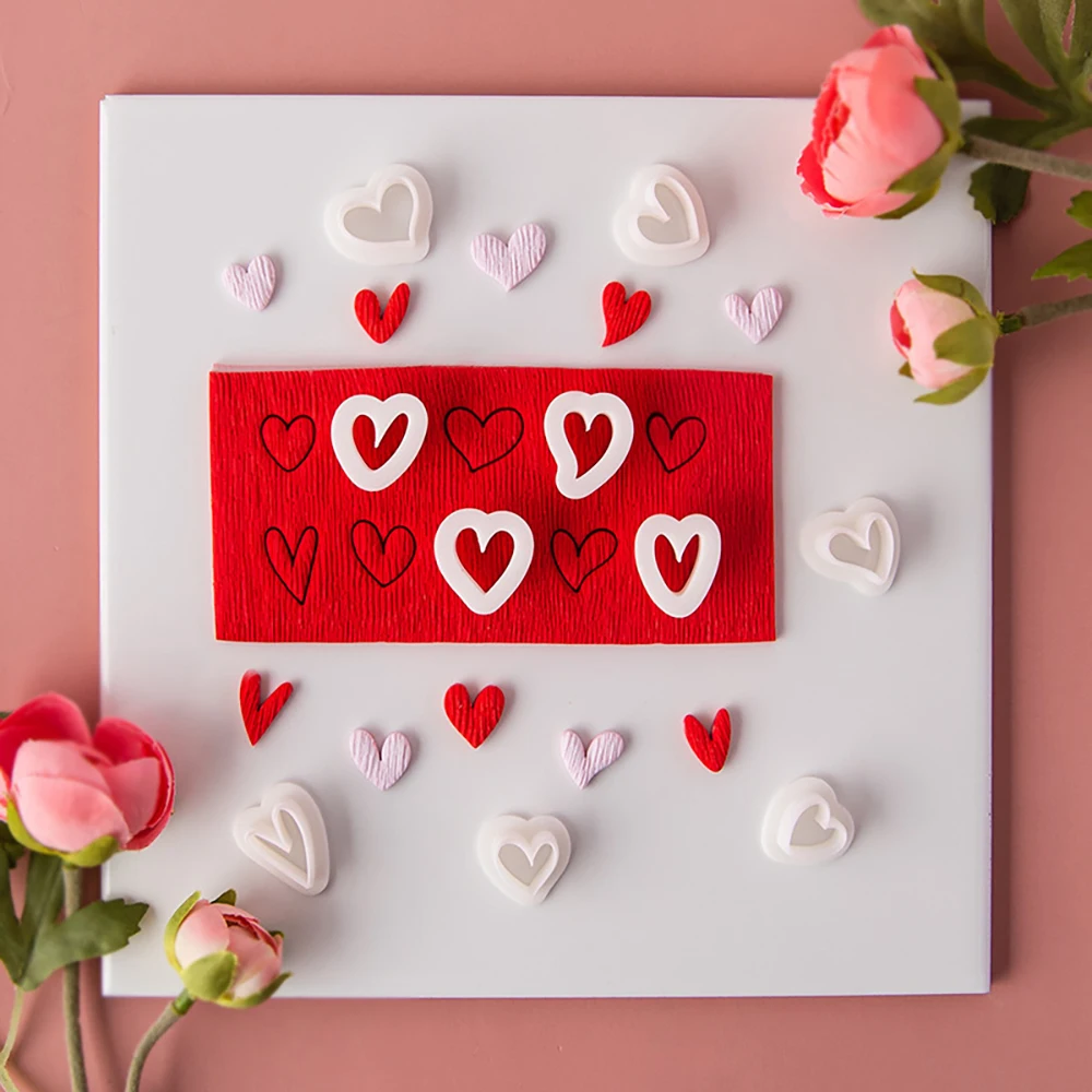 10pcs Heart-Shaped Set Polymer Clay Cutters Valentine's Day LOVE Shape Clay Mold DIY Ceramic Earrings Jewelry Making Tools view 2