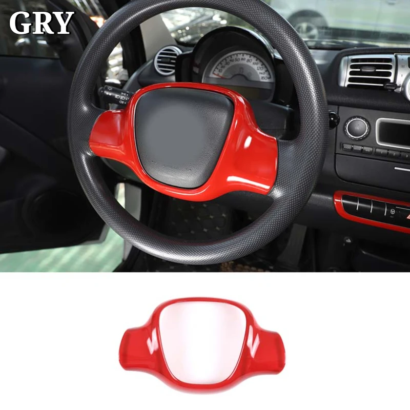 Car Steering Wheel Frame Cover Trim For Mercedes Benz Smart Fortwo 451 2009-2015 ABS Carbon Fiber Interior Car Accessories