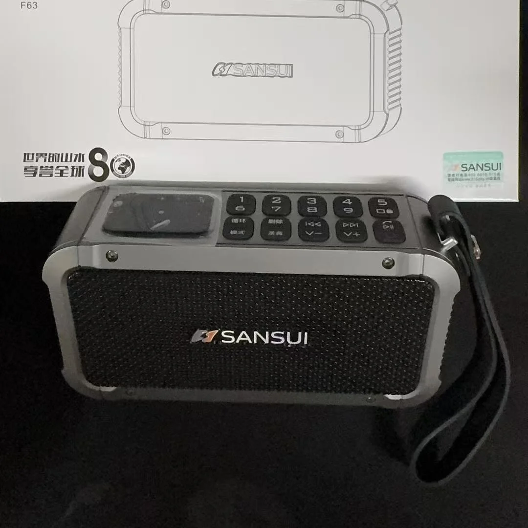 

SANSUI F63 Bluetooth 5.3 Multimedia Portable Speaker FM Radio Insert Card U Disk Recording Equipment Outdoor Mini subwoofer