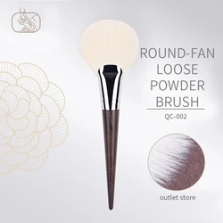 CHICHODO Makeup Brushes-Peach Blossom Series-Big Powder Brush Single Luxury Ebony Professional Flat Fan Mixed Hair Make Up Brush