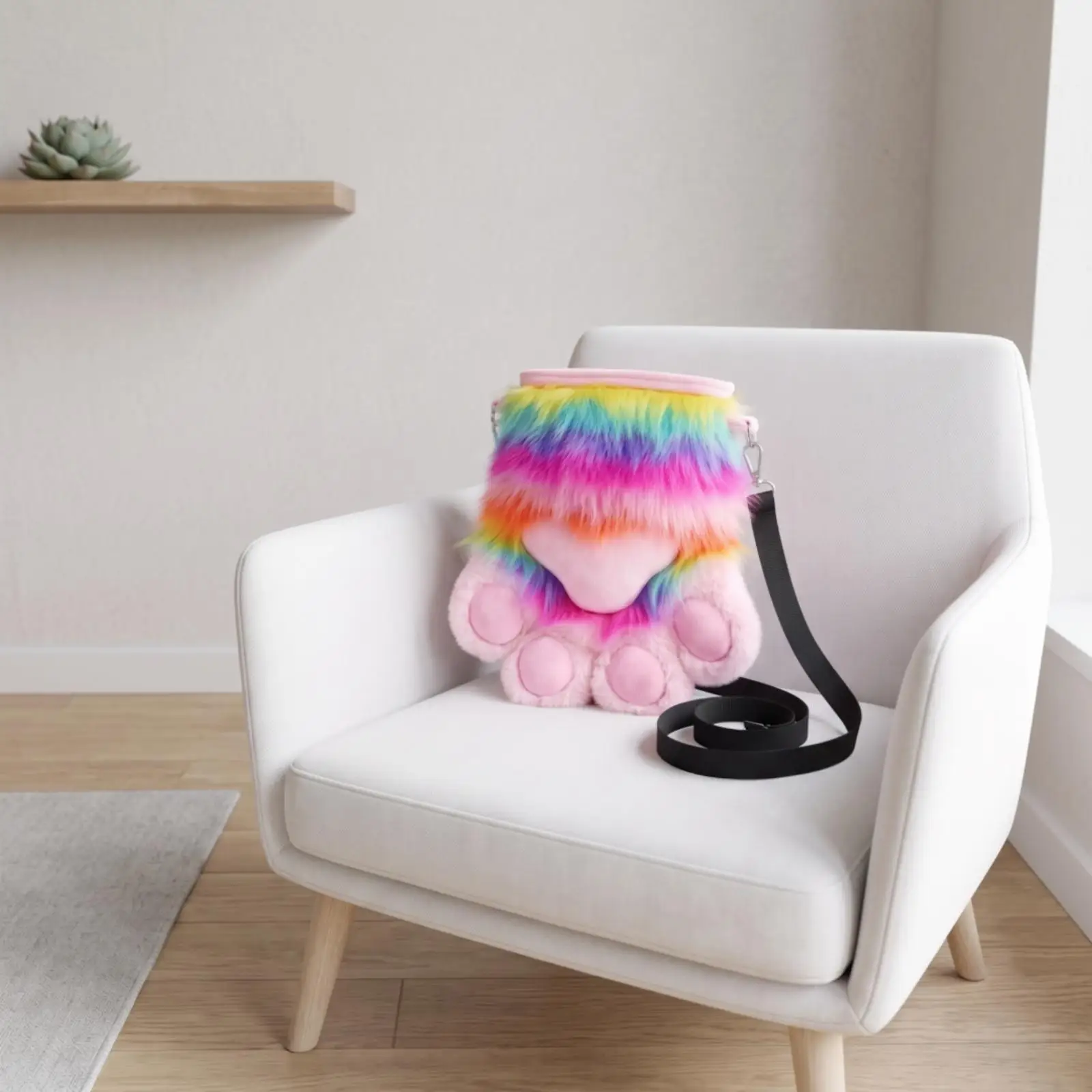 Picture 6: Crossbody Bag Paw-Shaped Shoulder Bag Fluffy for Casual Outings, Cosplayers