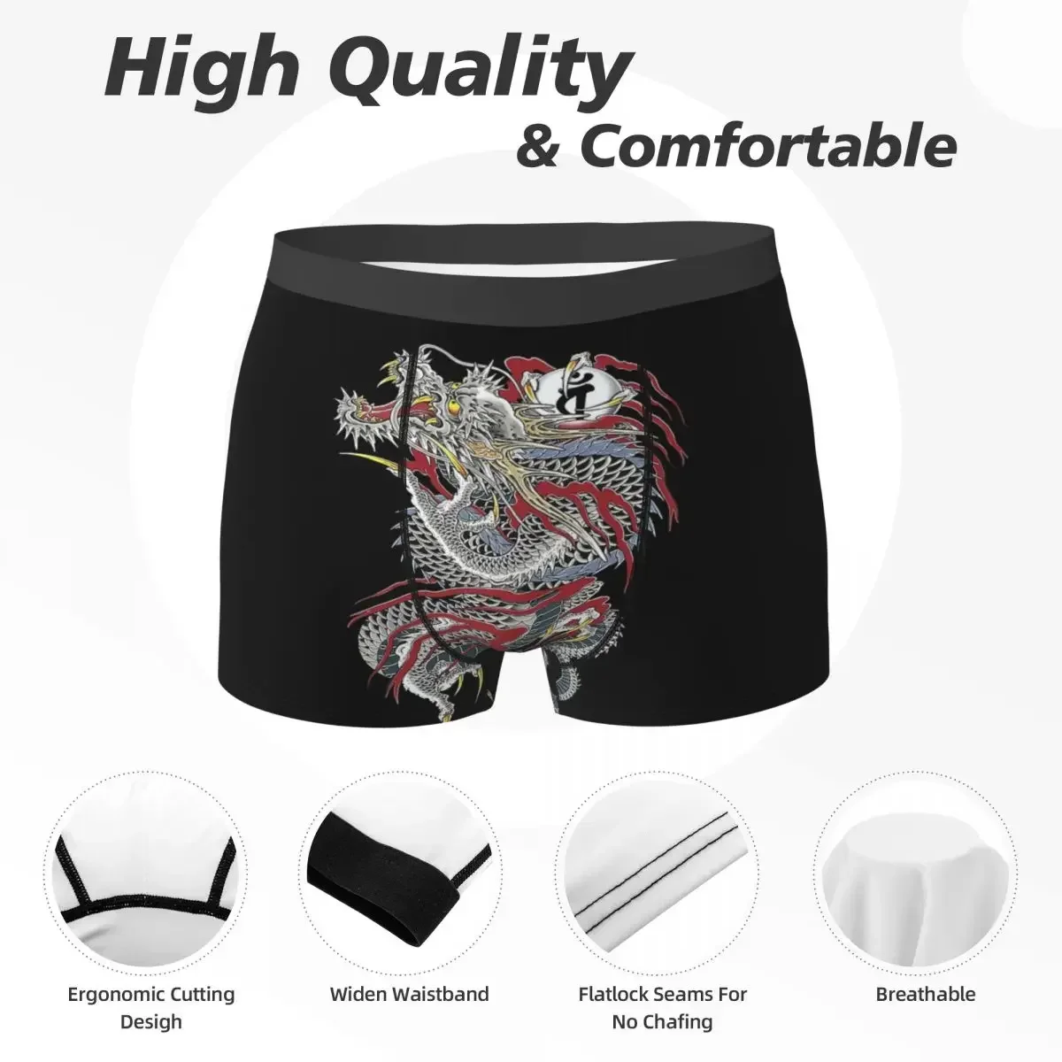 Boxer Kiryu Kazuma pour Homme, Sous-Vêtement Confortable, Culotte Dragon de Dojima (Yakuza), Cadeaux pour Petit Ami