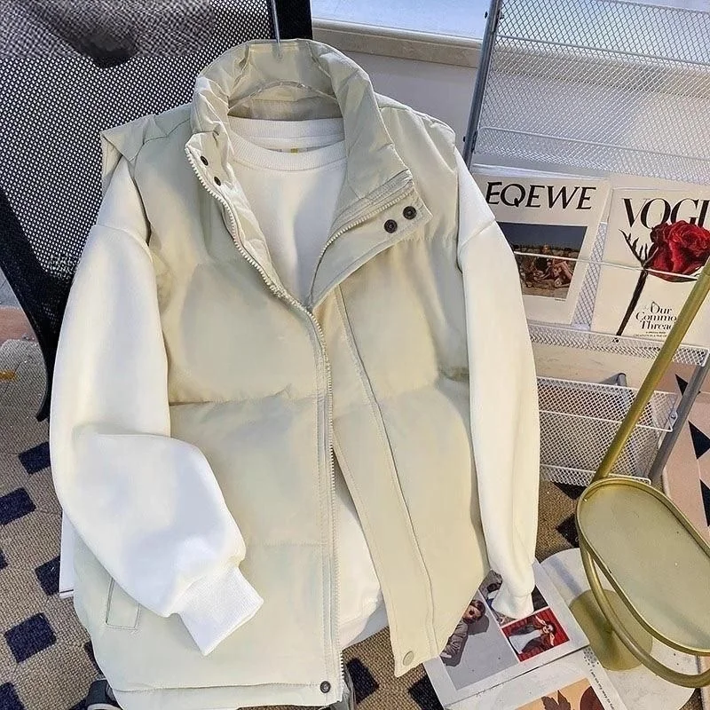 

Мужской жилет Fce Jaet Thiened, повседневный жилет с воротником-стойкой, пуховый жилет, осень-зима, теплая рабочая одежда для отдыха, обычная посадка на молнии