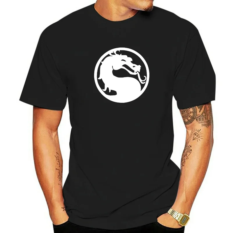 New Mortal Kombat Logo Tournament Movie Liu Kang Men'S Black T-Shirt Size S-3Xl