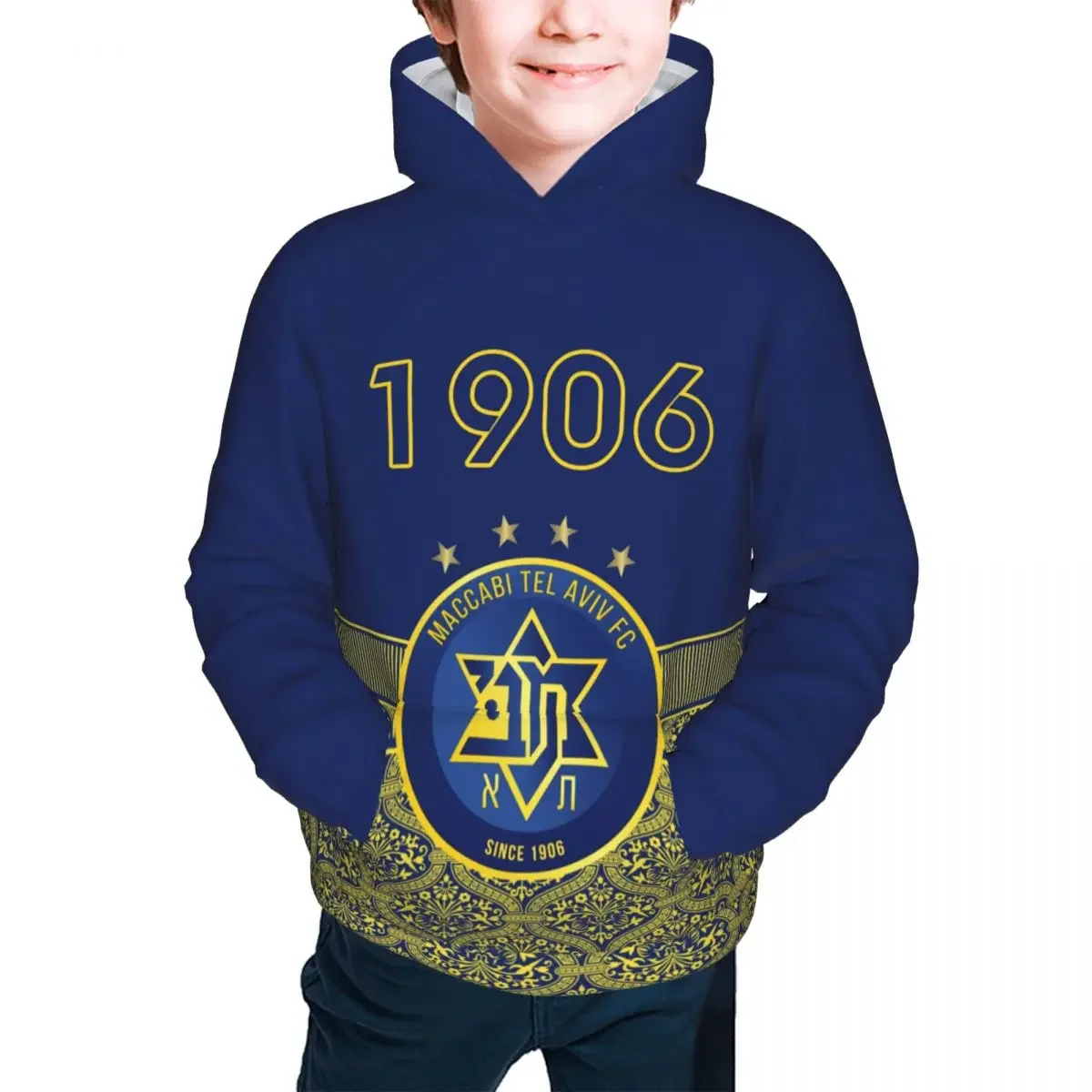 

Israel Maccabi Tel Aviv Fc Children's Pullover Hoodie Youth Sweatshirt Soft Pullover Casual Hoodie