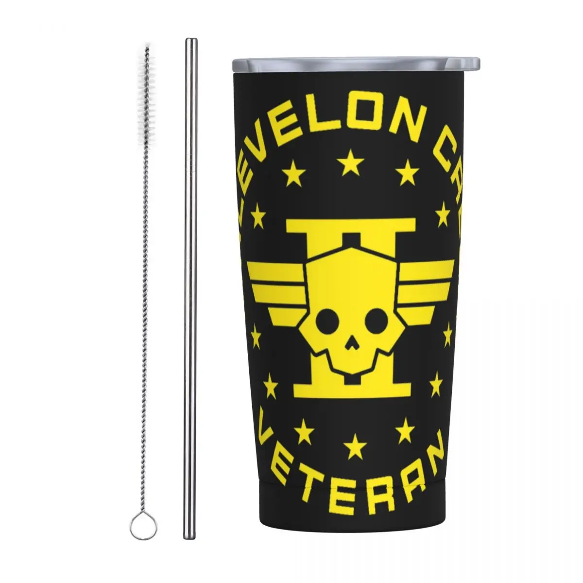 Helldivers - Malevelon Creek Veteran Stainless Steel Tumbler Vacuum Insulated Mugs Thermal Cold Cup Straw With Lid 20oz