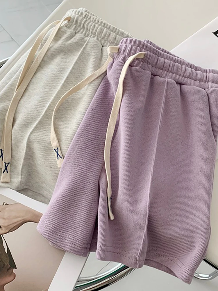 AOSSVIAO 2026 Sommer-Shorts für Damen: Elastische, süße Mädchen-Shorts im koreanischen Stil, Harajuku, schlichte graue Hosen für Studentinnen – Detail 7