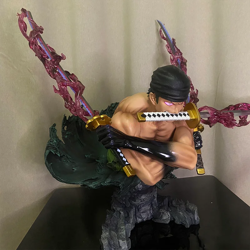 Figura de acción de One Piece, estatua de personaje de Anime roronoa Zoro, decoración de Escritorio, Muebles, modelo de colección Zoro, juguete