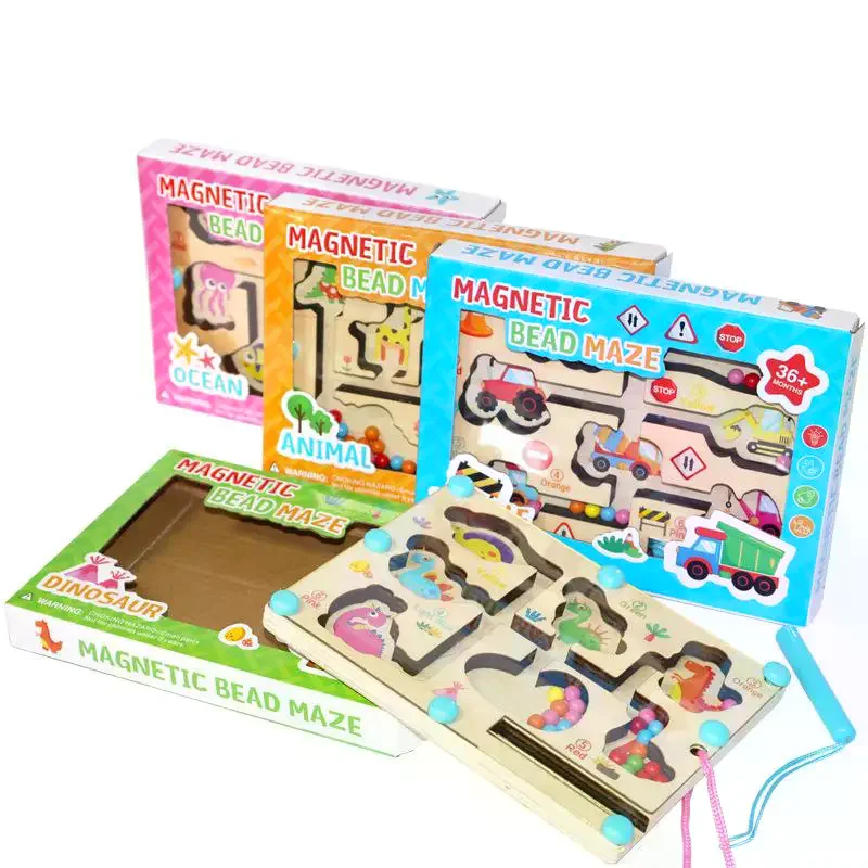 Children Magnetic Pen Moving Ball Game Color Sorting Counting Board Training Educational Toys