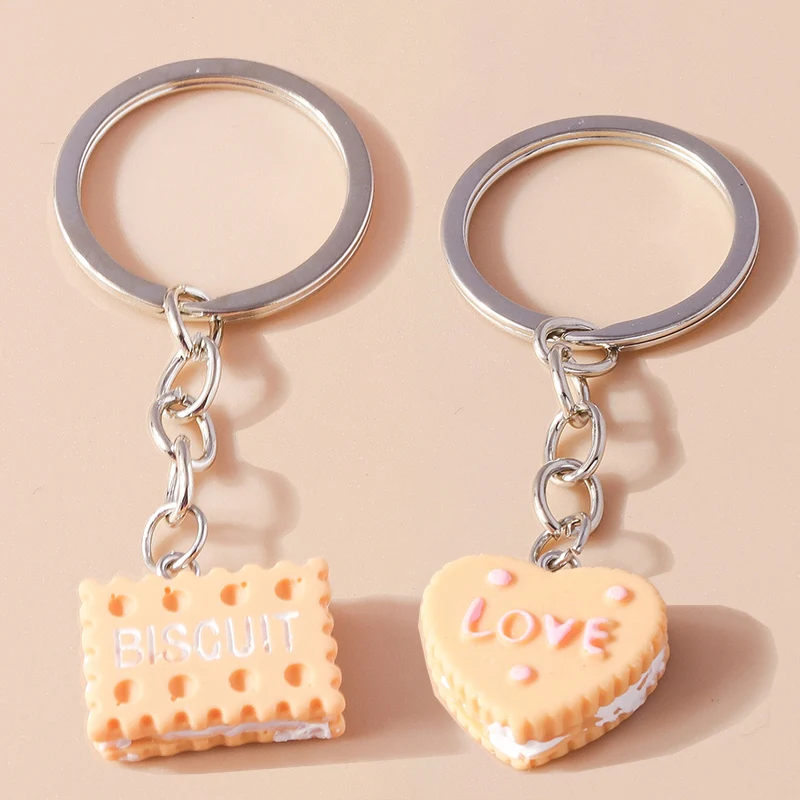 

Cute Cartoon 3D Simulated Food Keychains Donut Cookies Chocolate Biscuit Key Ring for Men Women Handbag Pendant DIY Jewelry Gift