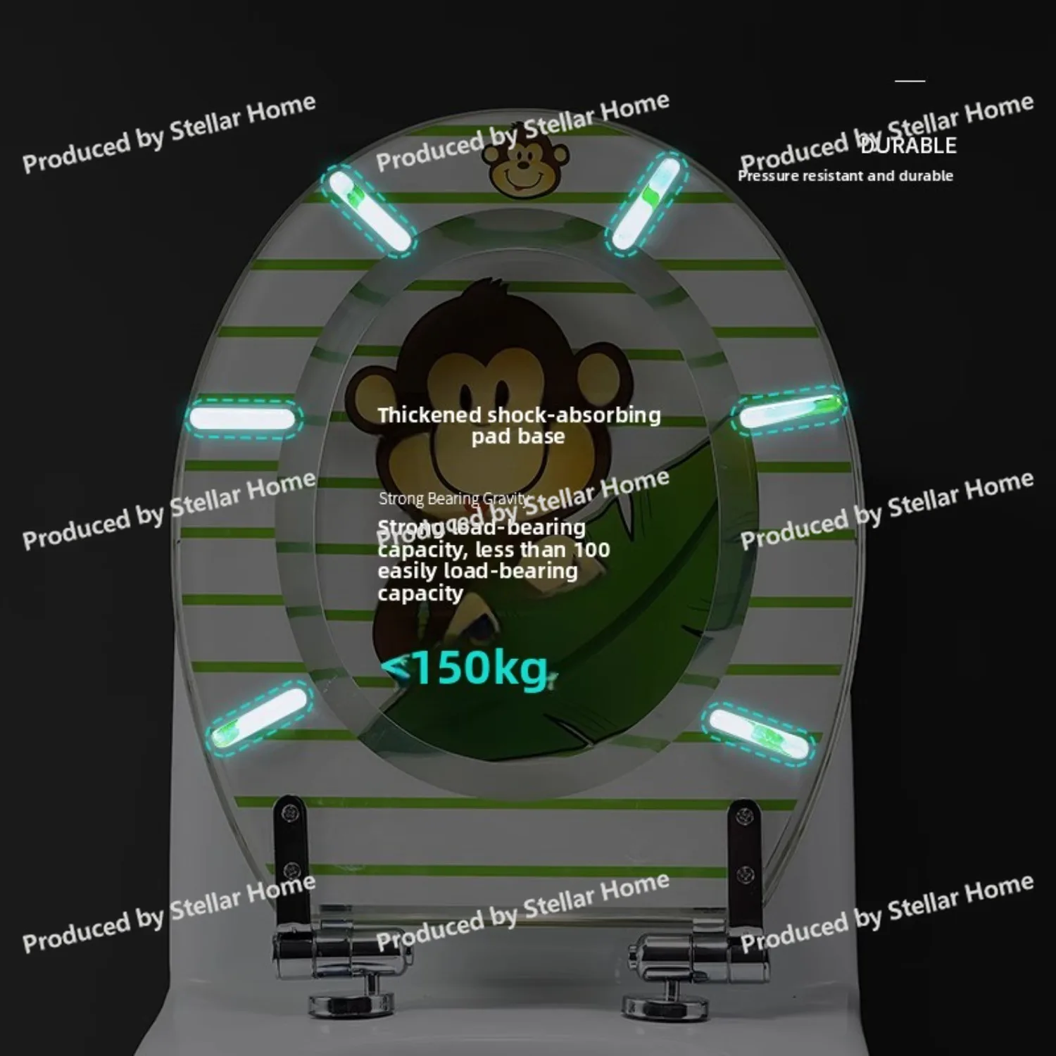 Crystal Color Resin Toilet Seat Lid Locking Transparent Soft Close UVO Universal Thickened Ocean Waterproof Urea - Image 5