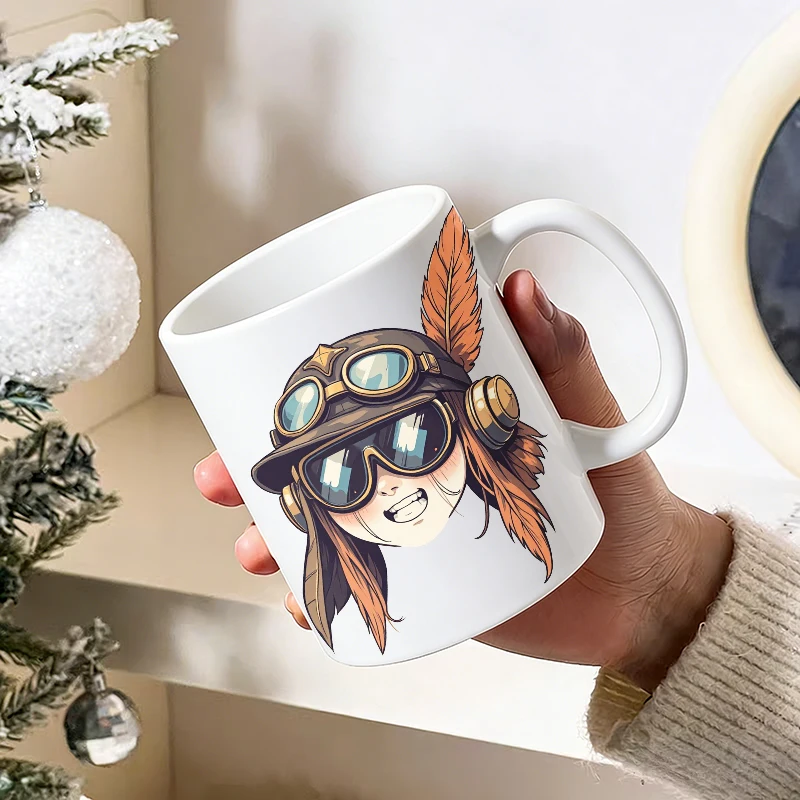 Cool Retro Pilot Goggles ceramic mug, coffee cup, milk cup, office tea cup, drinking cup, gift for friends, fade-resistant