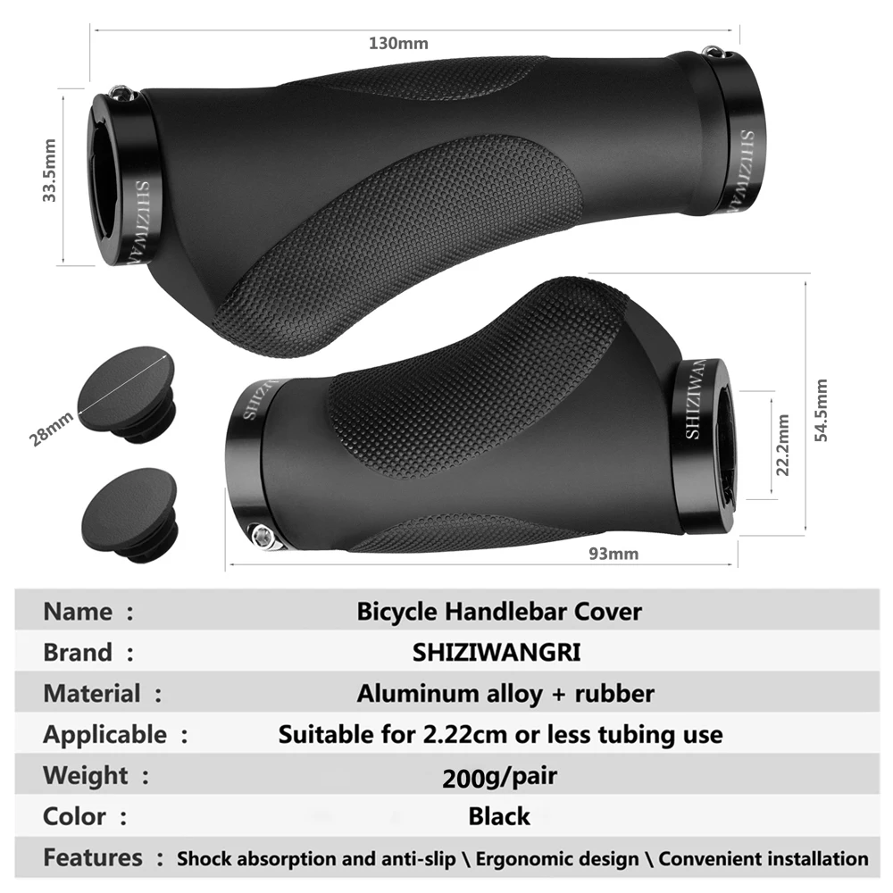 SHIZIWANGRI Fahrradlenker, ergonomische Griffe, TPR-Gummi, bequem für Fahrräder mit variabler Geschwindigkeit, Radfahren, Lenkerabdeckung – Detail 3