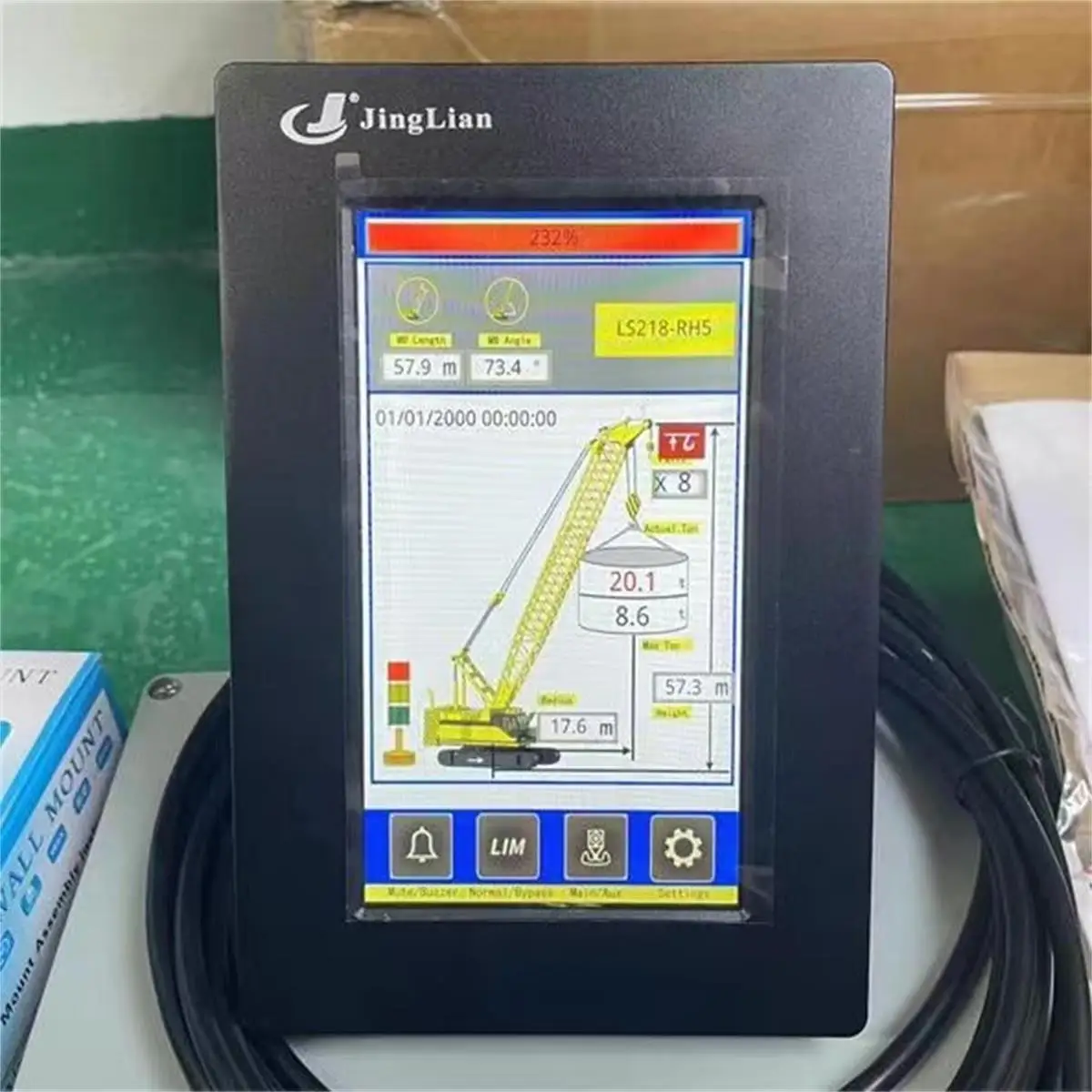 Origin button type load moment indicator  on crawler cranes lattice boom crane