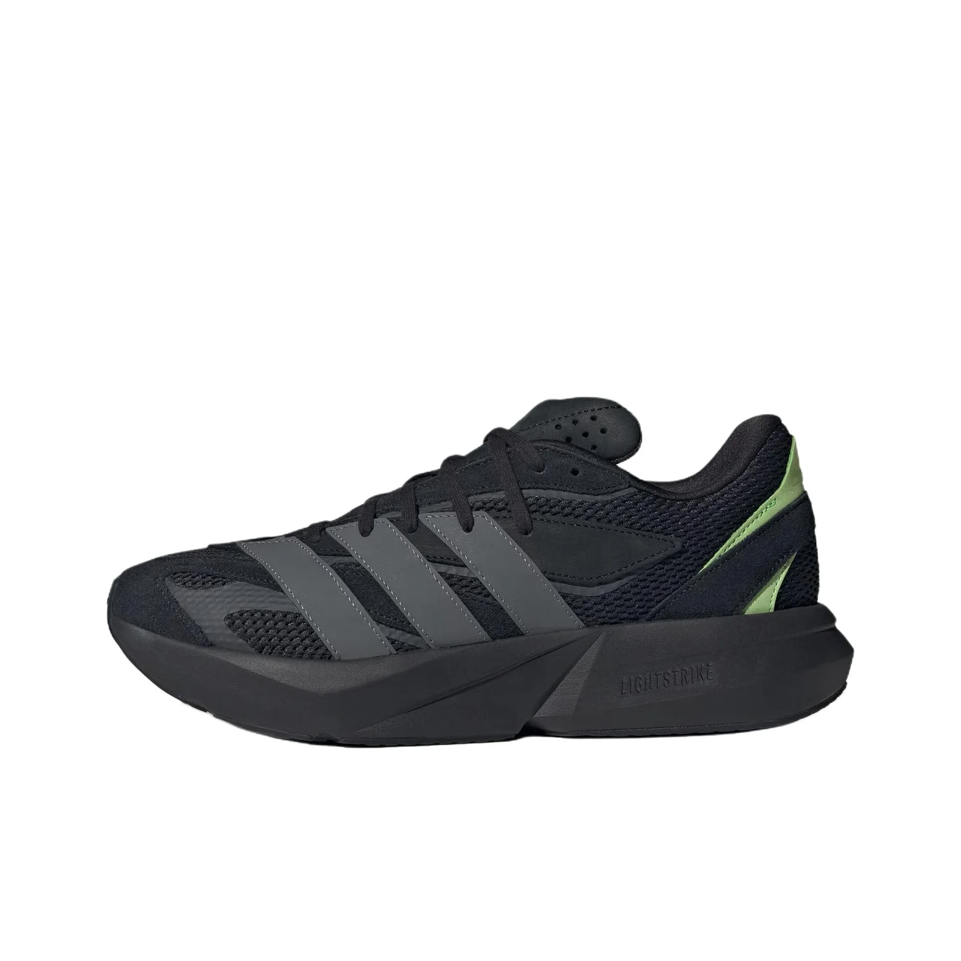 Adidas LIGHTBLAZE Mesh Abrasion Resistant Low top Running Shoes Men's Black JR3465
